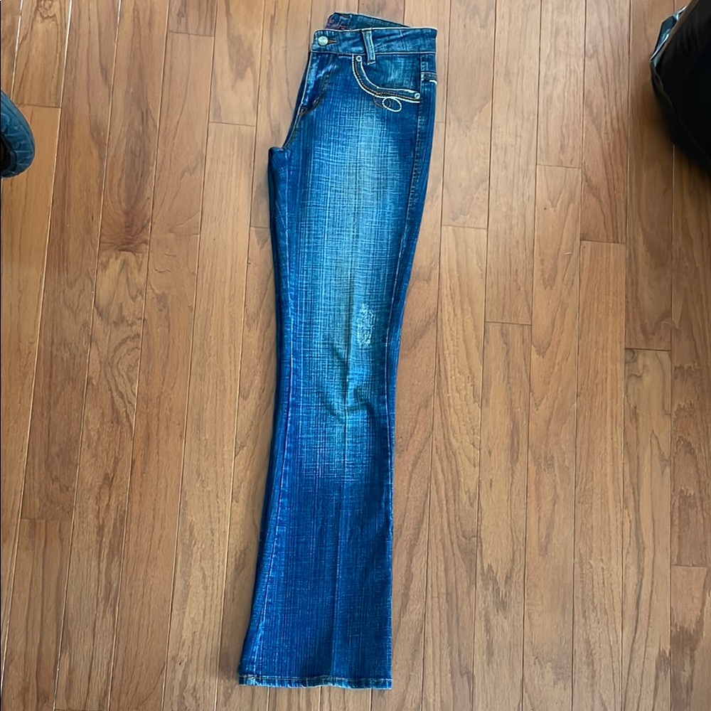 Cache Distressed Blue Jeans - Picture 2 of 5